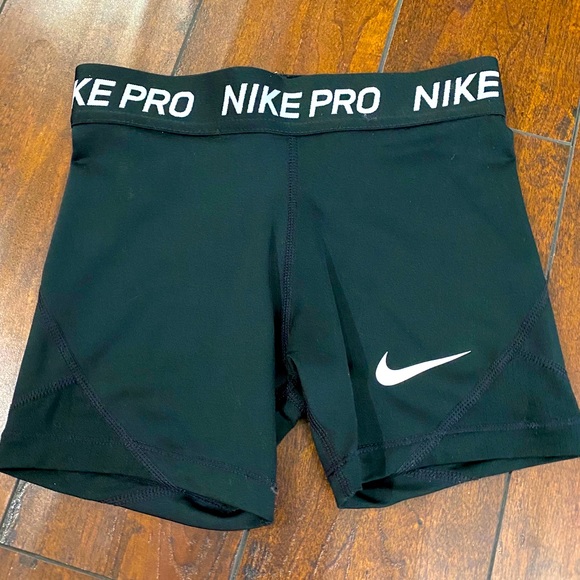Girls Nike Pro Black Dance Cheer Shorts Sz Small